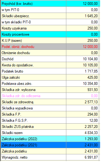 przykładowe naliczenie 11/2022